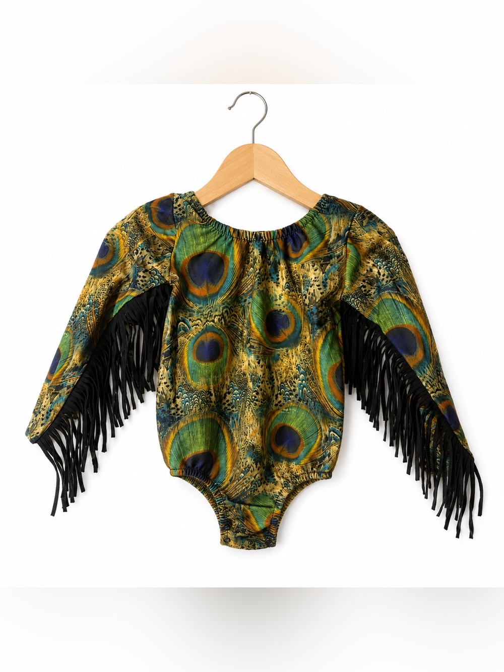 Handmade Small Shop Peacock Fringe Leotard. Absolutely Adorable. Size 2/3. OOAK
